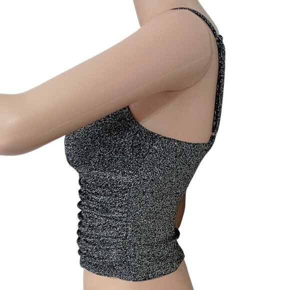 Y2K Coquette Ruched Tank Top XS Crop Corset Cami Goth Glittery Fairy Whimsigoth - Picture 6 of 16